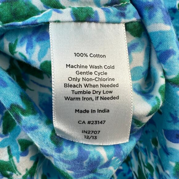 Talbots Tank Top Womens P Blue Green Floral Round Neck‎ Lightweight Cottagecore - Picture 5 of 5